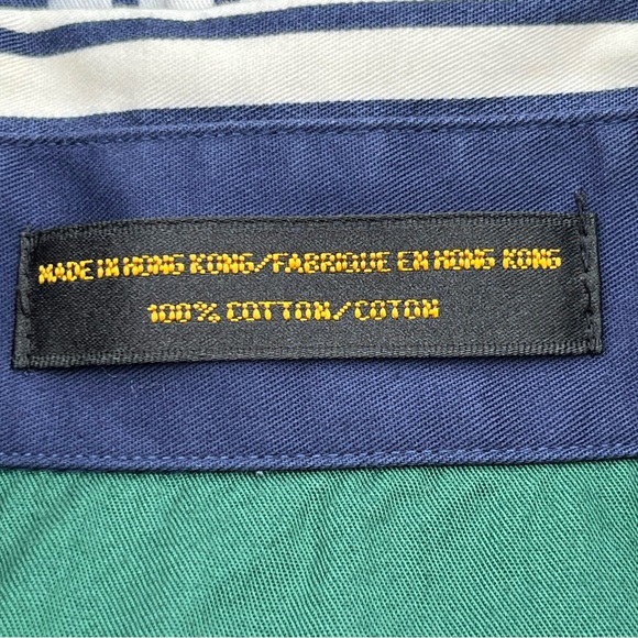 Vintage Alexander Julian Colours Navy Blue White Stripe Button Down Shirt XL - Picture 10 of 13